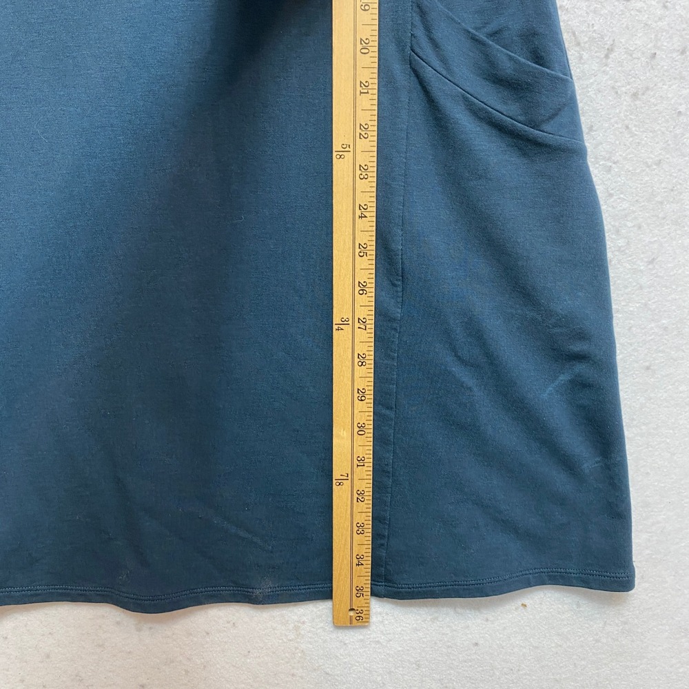 Pure Jill J. Jill Tunic Dress Women Large Blue French Terry 3/4 Sleeve Pocket - Picture 3 of 10